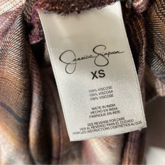 Jessica Simpson ladies button up plaid long sleeve shirt size:xs - Picture 5 of 8